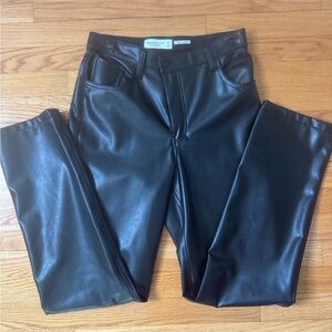 Black Faux Leather Pants